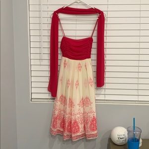 Pink and cream dress